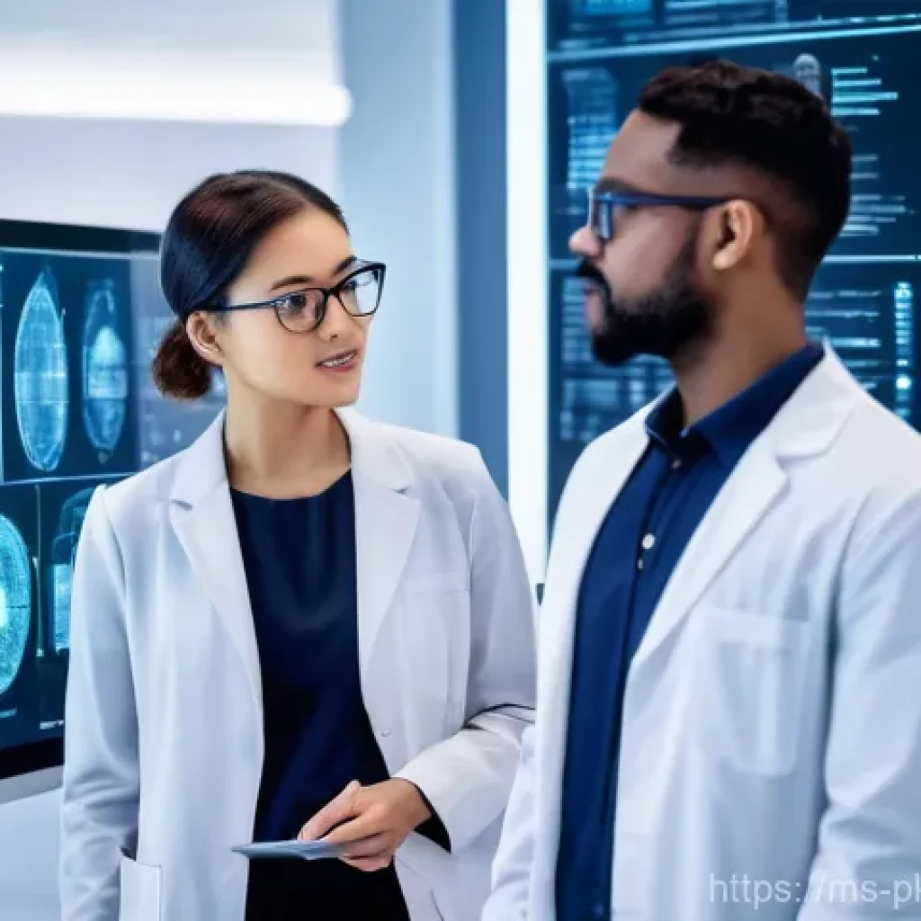 자연어 처리 모델의 성능 향상을 위한 실험 디자인 - **AI Research & Collaboration:** A diverse team of male and female AI researchers, dressed in smart-...