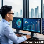 Home 20 자연어 처리 모델 튜닝에서의 자동화 기법 활용 - A modern Malaysian data scientist in a bright office, analyzing natural language processing models o...