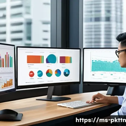 Home 31 자연어 처리 모델 튜닝을 위한 효과적인 워크플로우 - A detailed professional workspace scene showing a Malaysian data scientist analyzing diverse Malay l...
